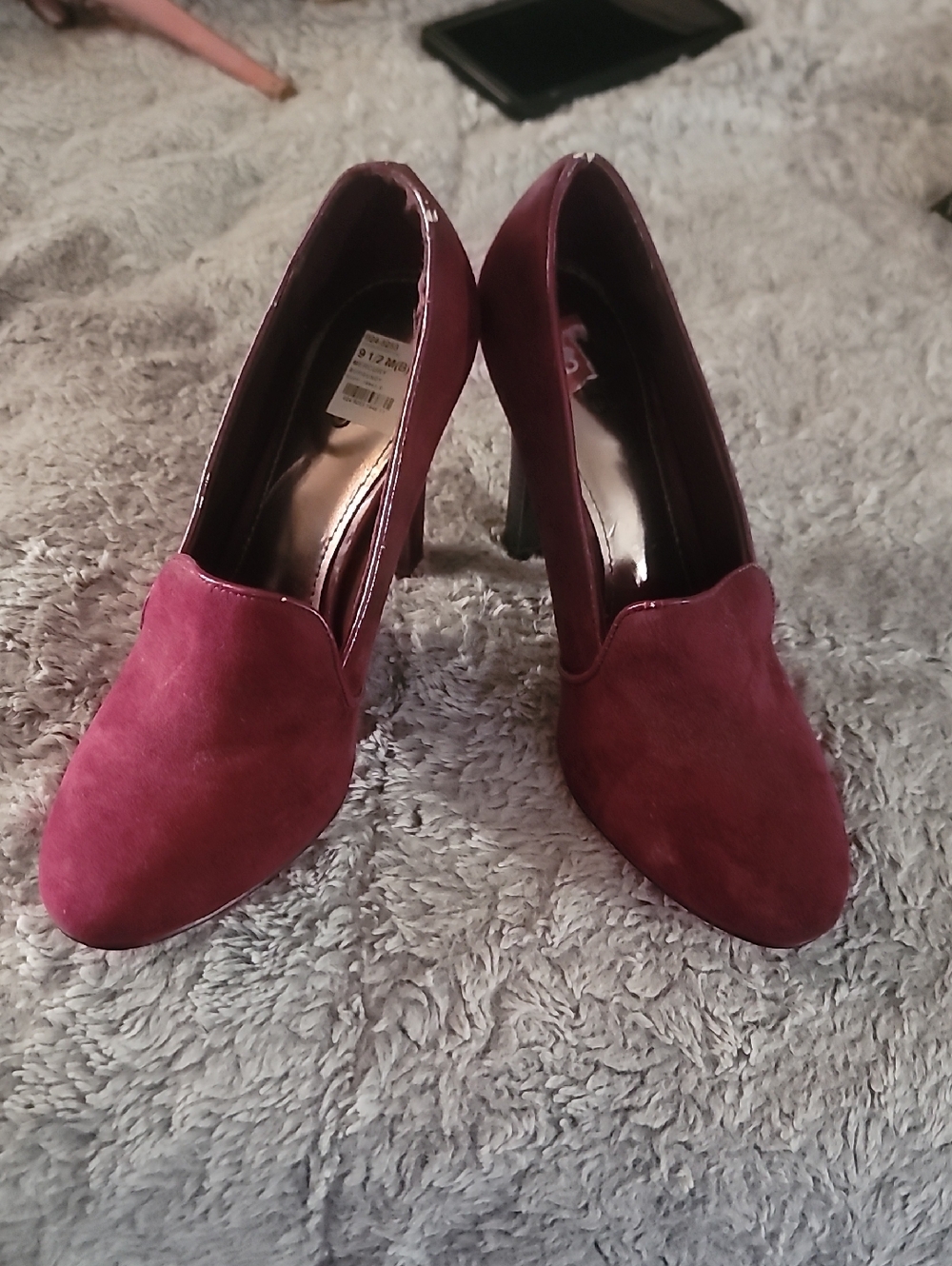 Women’s Burgundy Suede High Heel Pumps Size 9.5